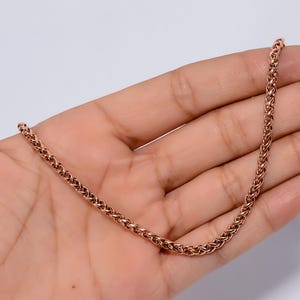 Copper Wheat Chain Necklace, Copper Chain Necklace, Chain for Layering, Minimalist Chain Gift for Him or Her, Father&#39;s Day Gift 16&quot;–26&quot;