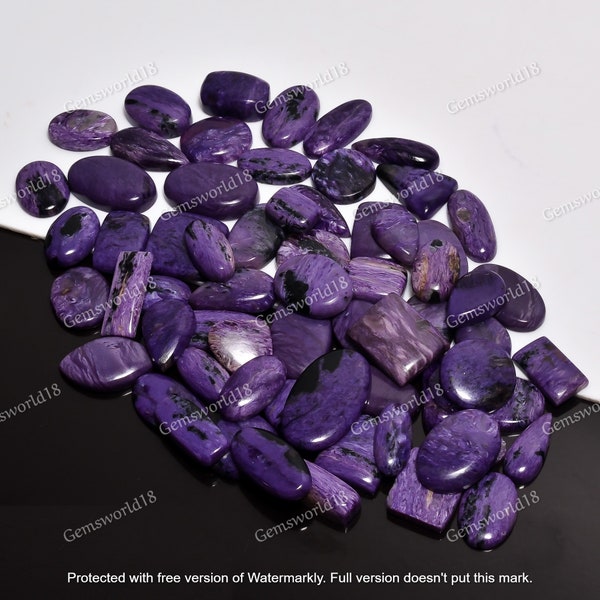 Natural Purple Charoite Cabochon Russian Charoite Crystal Wholesale Stone Mix Shape Wire-Wrap Macrame Making Jewelry Supply, Size 20-45MM