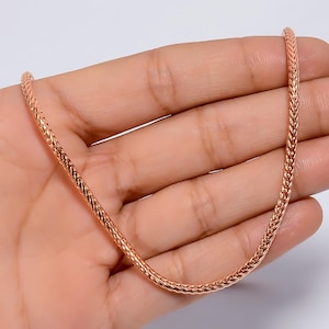 Copper Snake Chain with Lobster Claps, Copper Chain for Layering, Unisex Chain Necklace, Minimalist Snake Chain for Him or Her 16&quot;–26&quot;
