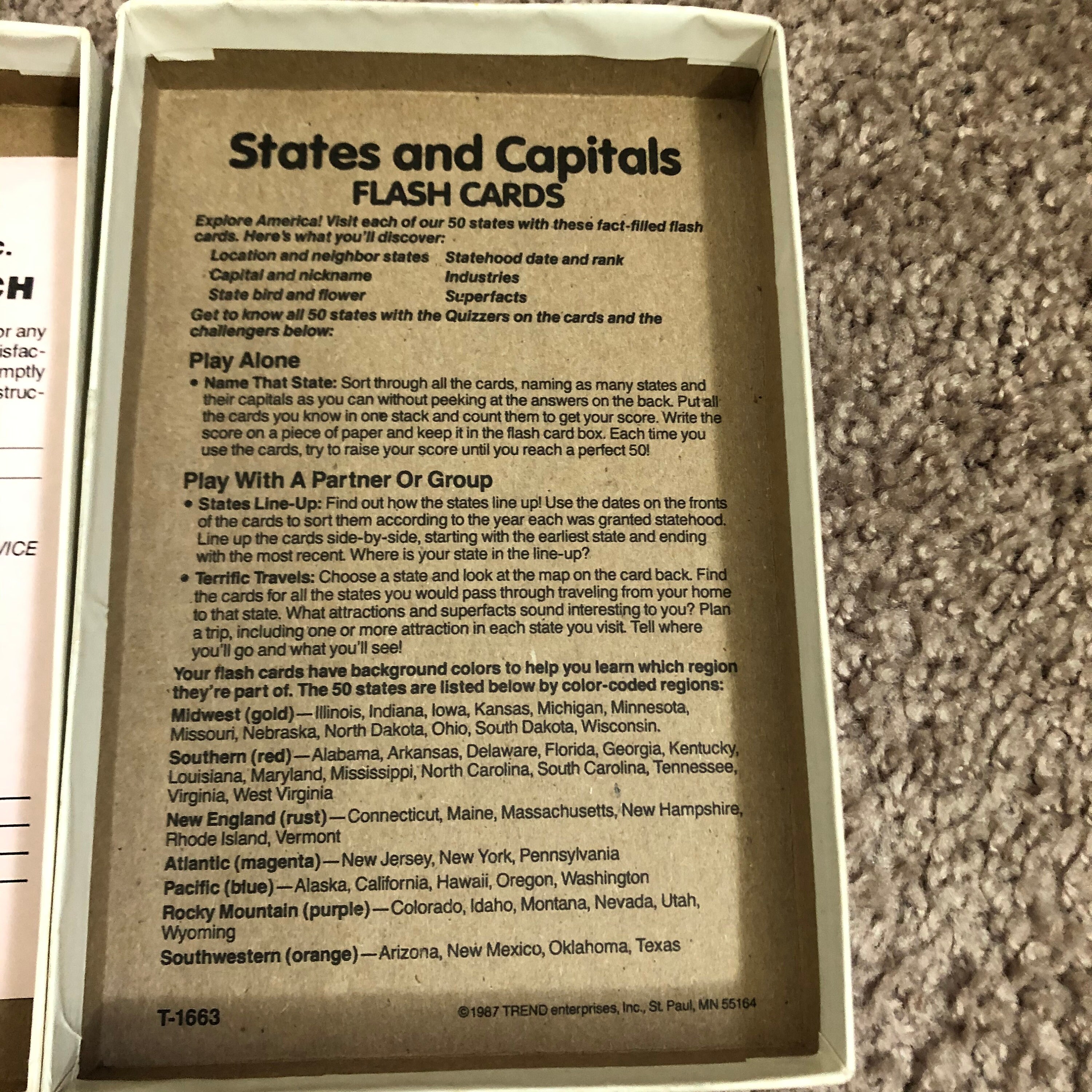 States and Capitals Flash Cards | Etsy