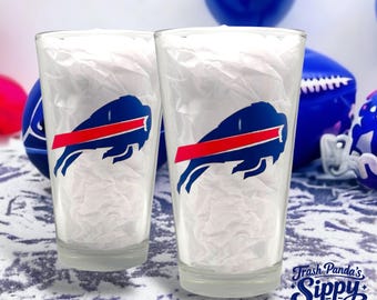 Buffalo Bills Pint Glass: NFL Football Fan Gift, Optional Personalization