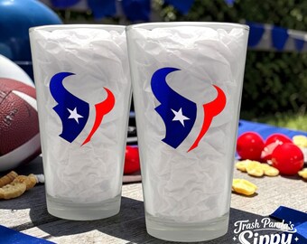 Houston Texans Pint Glass: NFL Football Fan Gift, Optional Personalization