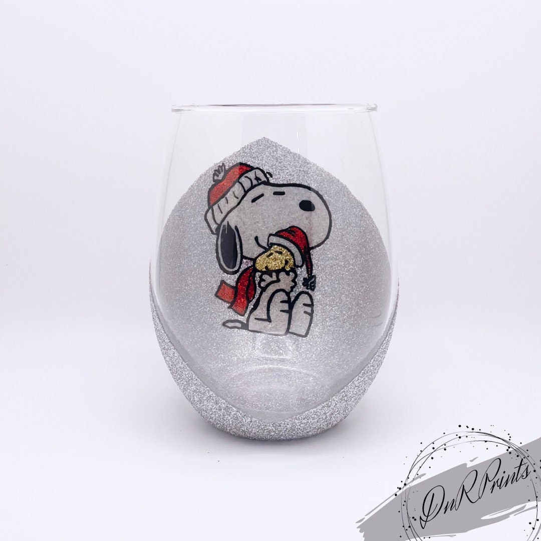 Snoopy Glass / Snoopy Wine Glass / Snoopy Gift / Snoopy 
