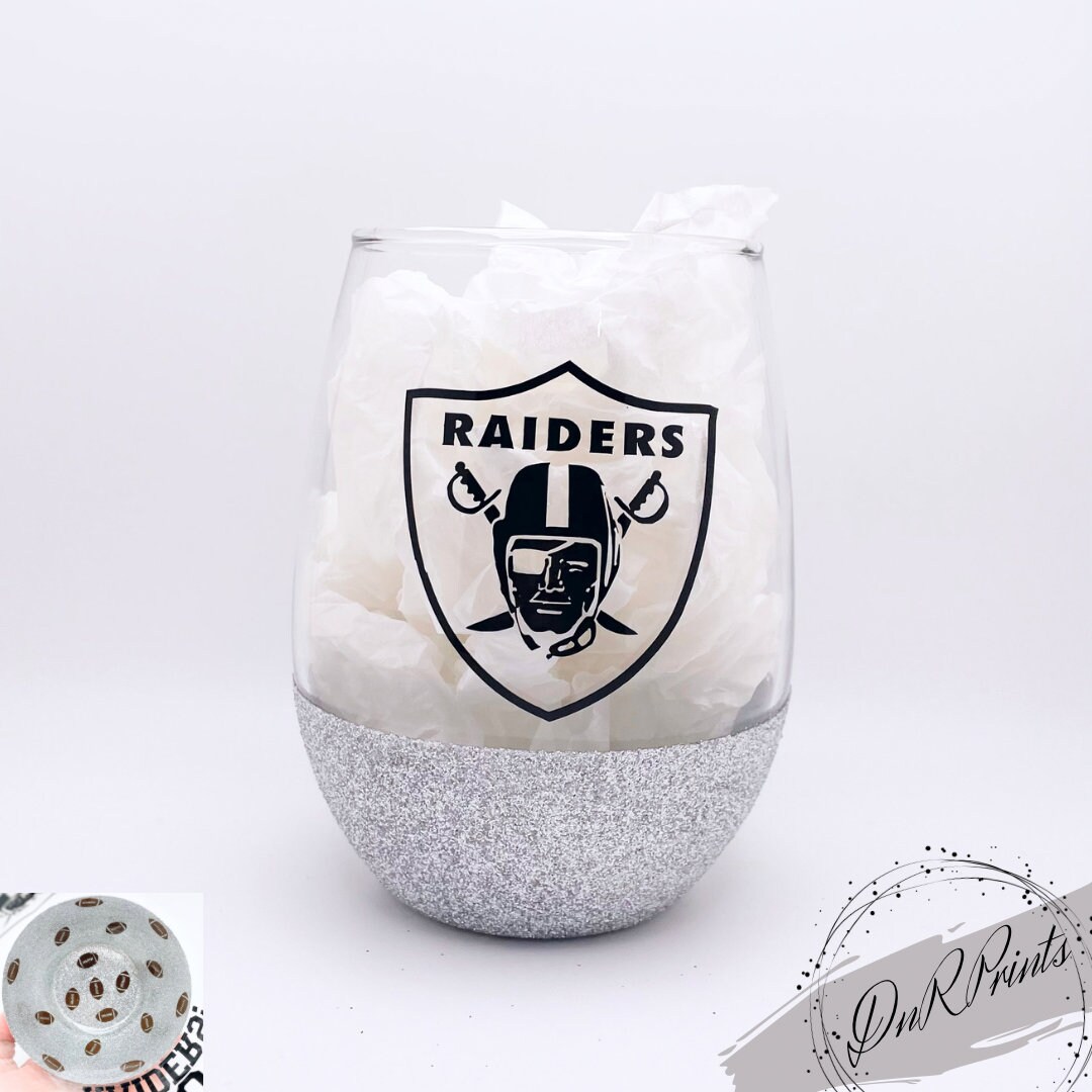 Raiders Football Inspired Tumbler, Gifts for Her, Glitter Cup 