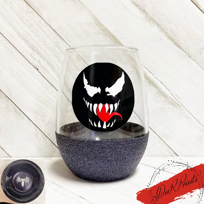 Venom Glitter Wine Glass / Marvel Glass / Villians Glass - Etsy