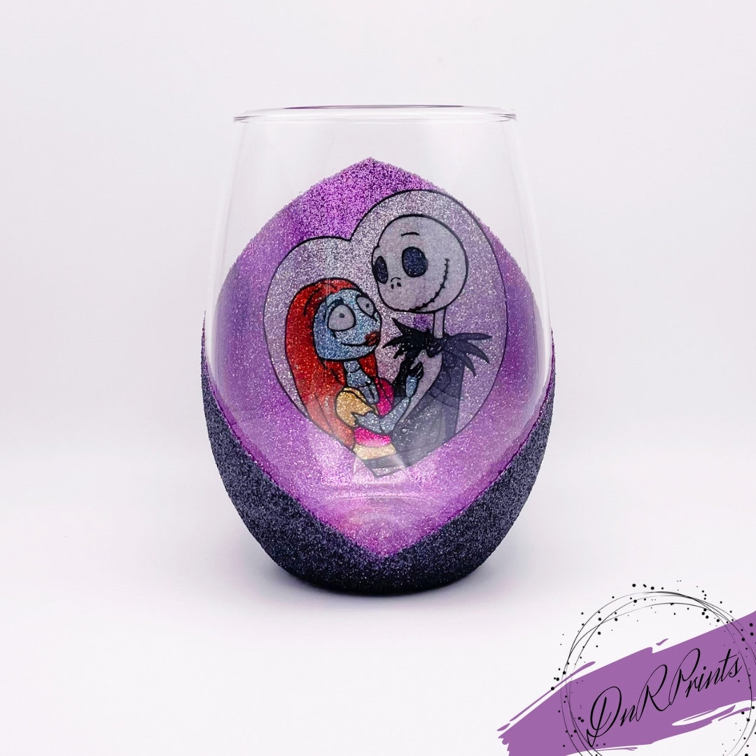 Nightmare Before Christmas Wine Glass Set/ Jack Skellington / Etsy