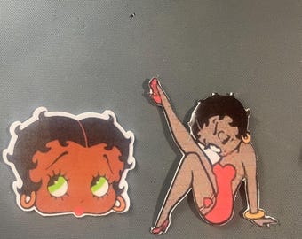 2 Different Black Betty Boop Water proof Sticker - Car Decal - Laptop Sticker
