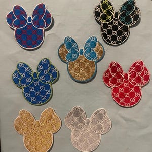 6 different double GG Mouse Iron on Patches - Sew on  Part 2
