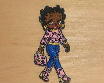 Black Betty Boop Iron or Sew on Patch GG