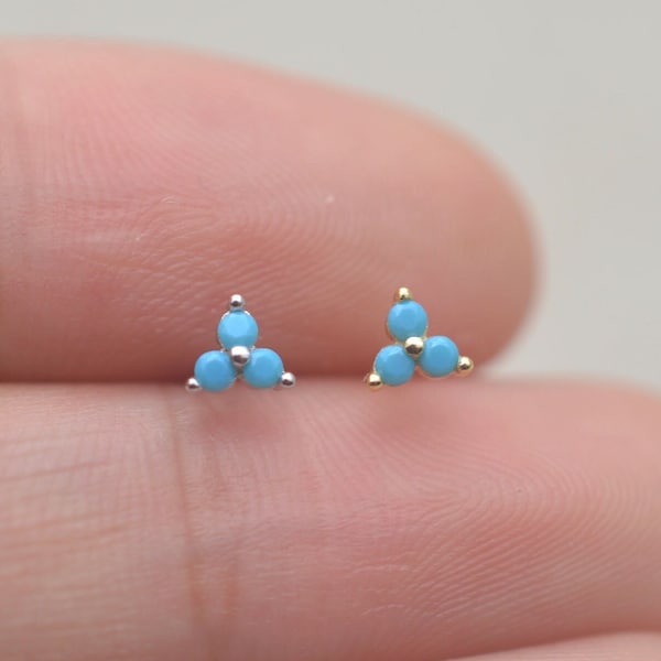sterling silver nose ring,turquoise nose stud,L shaped nose ring,minimal nose ring,flower nose ring,stone nose stud