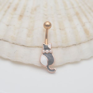 cat belly button rings,belly button jewelry,navel ring,cat belly ring,cute belly piercing jewelry