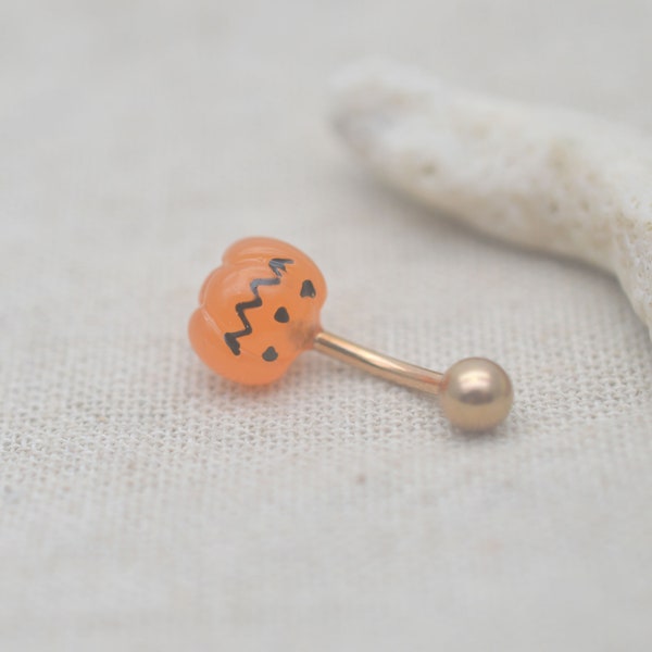 pumpkin belly button ring,belly button jewelry,navel ring,pumpkin belly ring,rock belly piercing jewelry