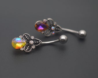 belly button ring,teardrop belly button jewelry,diamond belly ring,glittery navel ring,belly piercing jewelry