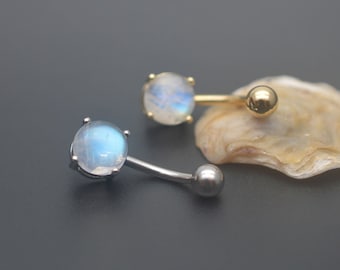 natural moonstone belly button rings,belly button jewelry,cute navel ring,rocker belly ring,belly piercing jewelry