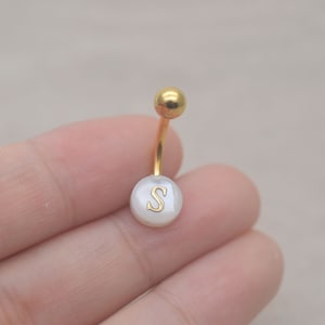 initial letter belly button rings,bestfriend belly button jewelry,delicate navel ring,monogram belly ring,bff jewelry,girlfriend gift image 1