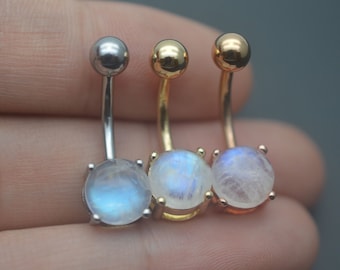 moonstone belly button rings,belly button jewelry,navel ring,moonlight belly ring,natural gemstone belly ring