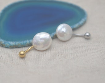 belly button rings,natural pearl belly button jewelry,beach navel ring,belly ring,navel piercing ring,girlfriend jewelry