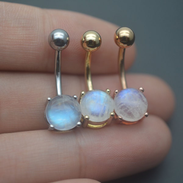 moonstone belly button rings,belly button jewelry,navel ring,moonlight belly ring,natural gemstone belly ring