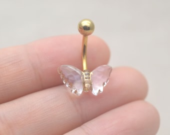 butterfly belly button ring, gold belly button jewelry, bridal navel ring, crystal belly ring,wedding jewelry,bff gift