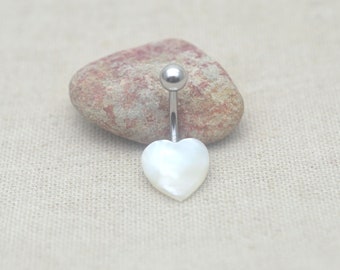 heart belly button rings,white shell belly button jewelry,bridesmaid navel ring,belly ring,bridal jewelry,wedding jewelry