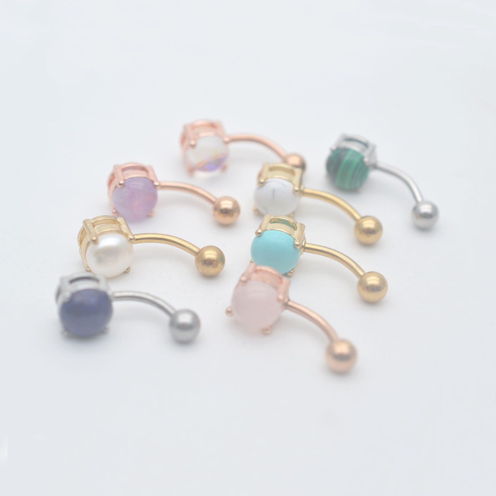 Gemstone Belly Button Ringsbelly Button Jewelrynavel Etsy