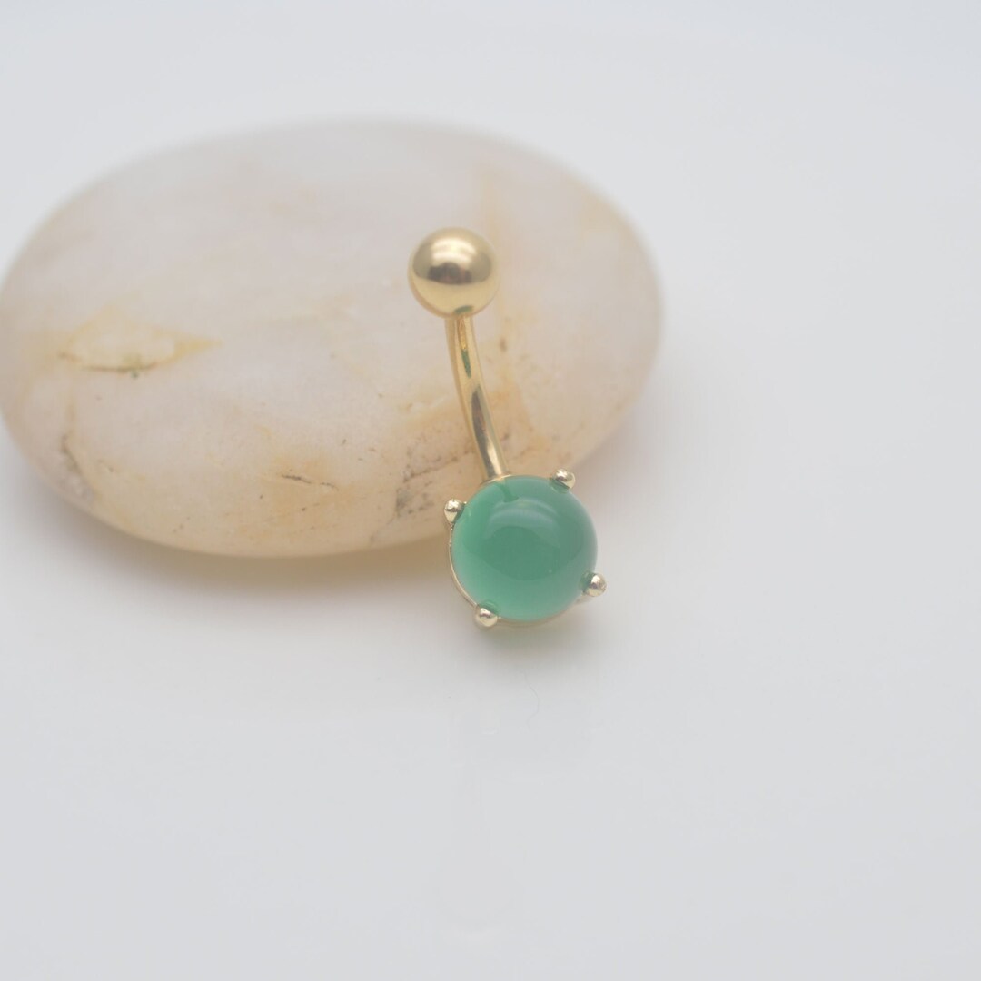 Gemstone Belly Button Rings,belly Button Jewelry,jade Navel Ring,belly