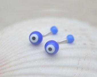 evil eye belly button rings,blue eye belly button jewelry,navel ring,steampunk belly ring,rocker belly piercing jewelry