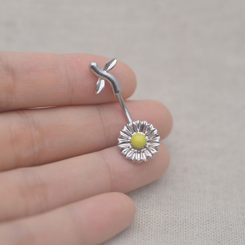 Sunflower belly button ringsdaisy belly button jewelrynavel Etsy