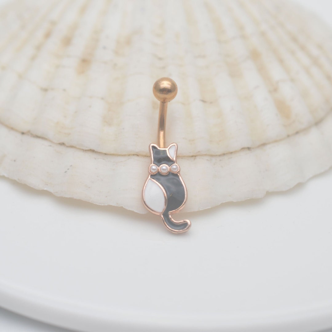 Cat Belly Button Rings,belly Button Jewelry,navel Ring,cat Belly Ring