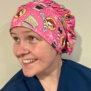 Beaver Nuggets Scrub Cap, Handmade Stretchy Soft Comfort, Chemo Cap