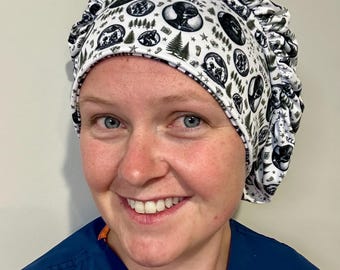 Just Believe bouffant Scrub Cap, Handmade Stretchy Soft Comfort, Chemo Cap