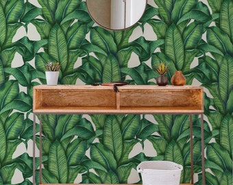 Vibrant Botanical Wall mural / Tropical Removable Wallpaper or Traditional Wallpaper