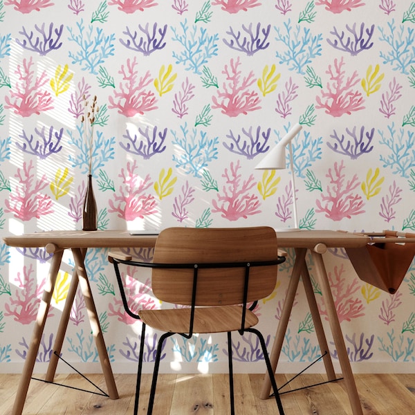 Coral Reef Removable Wallpaper Etsy