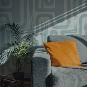 Rain Blue Brush Strokes Removable Wallpaper, Coastal Collection, Self Adhesive or Traditional material