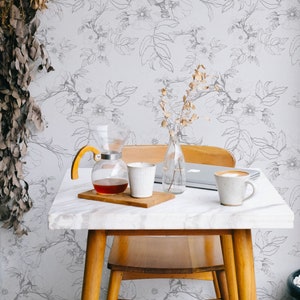 Pink Fern Floral Wallpaper: Bohemian Wall Art, Peel and Stick