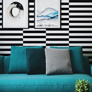 Stripe Removable Wallpaper / Traditional or Self Adhesive Wallpaper