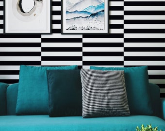 Stripe Removable Wallpaper / Traditional or Self Adhesive Wallpaper