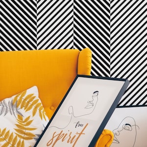 Scandi Boho Style Removable Wallpaper / Herringbone Pattern Traditional or Self adhesive Wallpaper