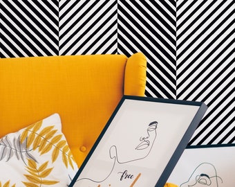 Scandi Boho Style Removable Wallpaper / Herringbone Pattern Traditional or Self adhesive Wallpaper