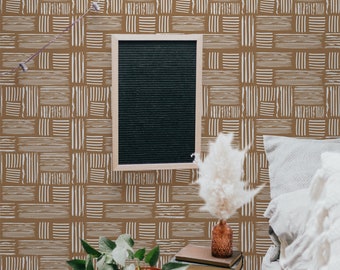 Modern Plaid Peel and Stick Wallpaper: Removable Textile