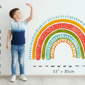 Boho Rainbow Cloud Wall Stickers, Boho Watercolor Playroom for Kids, Girl Bedroom Rainbow Wall Stickers, Mural Ideal Nursery Decoration image 4