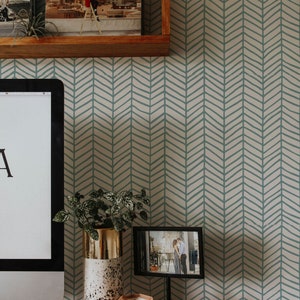 Windy Color Herringbone Removable Wallpaper, Geometric Self Adhesive Wallpaper and Traditional Wallpaper