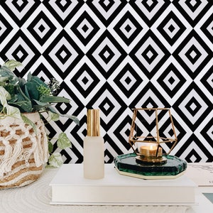 Removable wallpaper / Geometric Pattern Wallpaper / Traditional or Self Adhesive Wallpaper