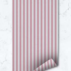 Pink Candy Stripe Wall Print, Removable Wallpaper and Traditional Wallpaper, Geometric Wall Decal 画像 3