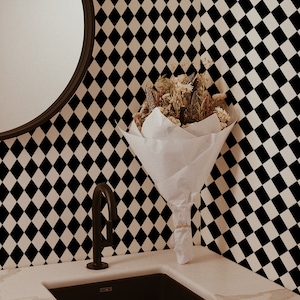 Geometric Harlequin Wallpaper, Temporary Removable or Traditional Wallpaper, Custom colors