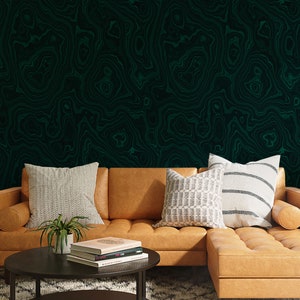 Emerald Malachite Pattern Wallpaper, Removable Self Adhesive or Traditional material options