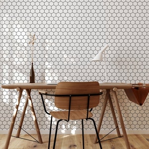 Honeycomb removable wallpaper, Hexagon pattern, self adhesive and tradition material