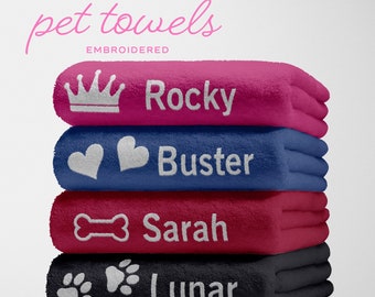 Personalised Embroidered Extra Large Dog Towel Gift, Paw, Bone Pet Towel, Dog Gift, Custom Pet Towel, Dog Grooming Towel, Pet Christmas Gift