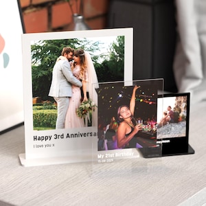 Personalised Photo Plaque with Custom Message – Acrylic Polaroid Print Gift