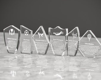 Personalised Glass Award Trophy Award Plaque, Various Trophies and Styles, 15mm Thick